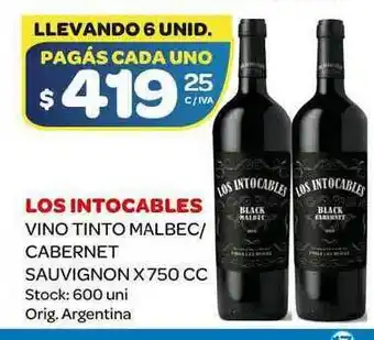Carrefour Maxi Los Intocables Vino Tinto Malbec - Cabernet Sauvignon 750cc oferta