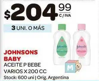 Carrefour Maxi Johnsons Baby Aceite P Bebe x 200cc oferta