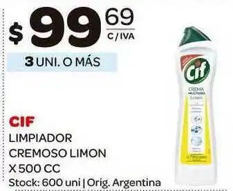 Carrefour Maxi Cif Limpiador Cremoso Limon 500cc oferta