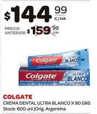 Colgate Crema Dental Ultra Blanco 90grs