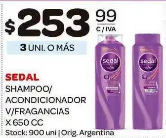 Carrefour Maxi Sedal Shampoo - Acondicionador v/fragrancias x 650cc oferta