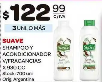 Carrefour Maxi Suave Shampoo Y Acondicionador v/fragrancias 930cc oferta