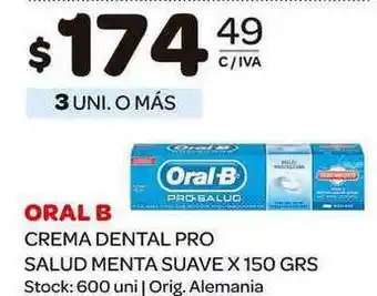 Carrefour Maxi Oral Crema Dental Pro Salud Menta Suave 150grs oferta