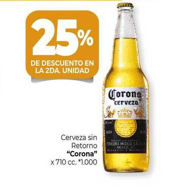 La Anonima Cerveza Sin Retorno Corona x 710cc oferta