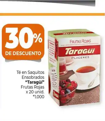 La Anonima Té En Saquitos Ensobrados Taragüi Frutas Rojas x 20 unid oferta