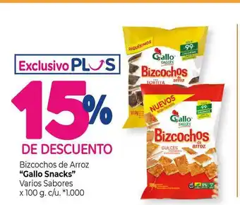 La Anonima Bizcochos De Arroz Gallo Snacks Varios Sabores x 100g oferta
