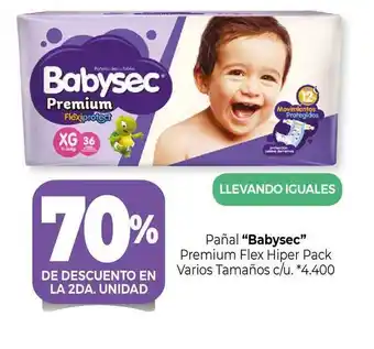La Anonima Pañ Babysec Premium Flex Hiper Pack Varios Tamaños oferta
