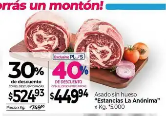 La Anonima Asado Sin Hueso Estancias La Anónima x kg oferta