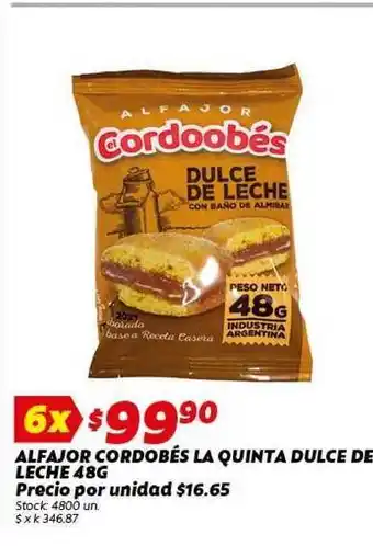 Ferniplast Alfajor Cordobés La Quinta Dulce De Leche 48g oferta