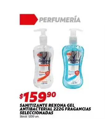 Ferniplast Sanitizante Rexona Gel Antibacterial 222g Fragancias Seleccionadas oferta