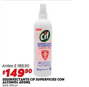 Ferniplast Cif Desinfectante Superficies Con Alcohol 400ml oferta