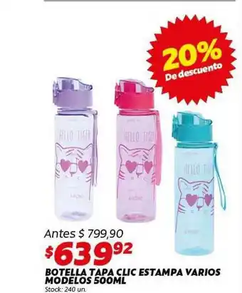 Ferniplast Botella Tapa Clic Estampa Varios Modelos 500ml oferta