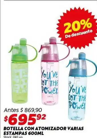 Botella Con Atomizador Varias Esampas 600ml