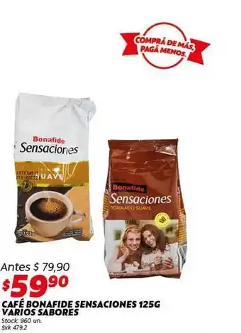 Ferniplast Café Bonafide Sensaciones 125g Varios Sabores oferta