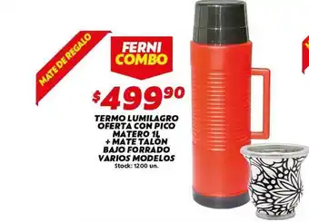 Ferniplast Termo Lumilagro Oferta Con Pico Matero + Mate Talon Bajo Forrado Varios Modelos oferta