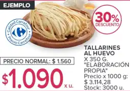 Carrefour ELABORACIÓN PROPIA Tallarines al huevo oferta