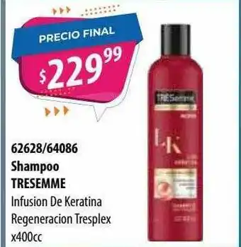 Micropack Shampoo Tresemme Infusion De Keratina Regeneracion Tresplex x400cc oferta
