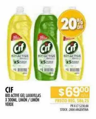 Pigmento Cif Bio Active Gel Lavavajillas x300ml oferta