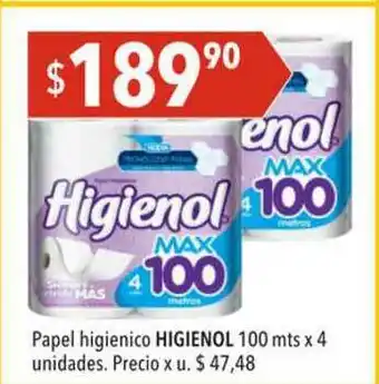 Hergo Papel Higienico Higienol 100mts x 4 oferta
