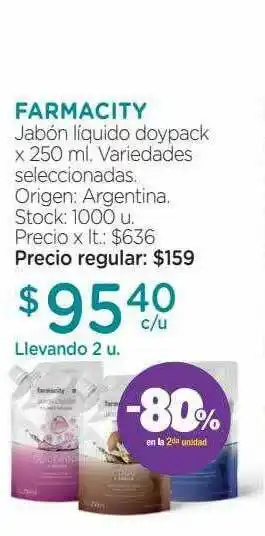 Farmacity Farmacity Jabón Líquido Doypack x 250ml oferta