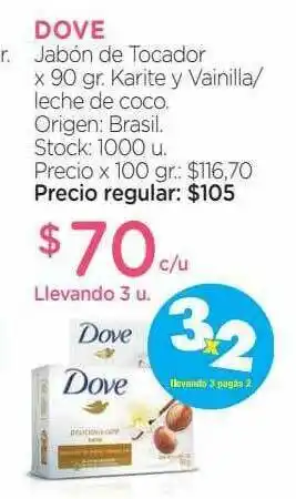 Farmacity Dove Jabón De Tocador x 90gr oferta