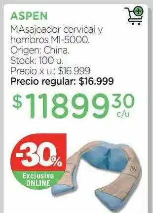 Farmacity Aspen Masajeador Cervical Y Hombros Mi-5000 oferta
