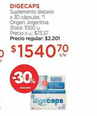 Farmacity Digecaps Suplemento Dietario X 30 Cápsulas oferta