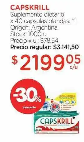 Farmacity Capskrill Suplemento Dietario X 40 Capsulas Blandas -30% De Descuento oferta