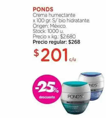 Farmacity Ponds Crema Humectante -x 100g oferta