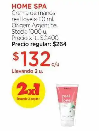 Farmacity Home Spa Crema De Manos Real Love x 110ml oferta