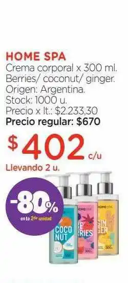 Farmacity Home Spa Crema Coroporal x 300ml oferta