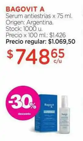 Farmacity Bagovit A Serum Antiestrias x 75ml oferta