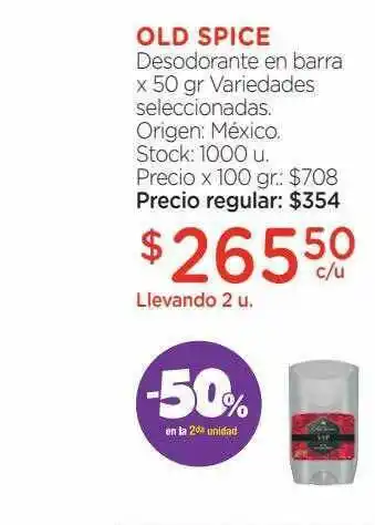 Farmacity Old Spice Desodorante En Barra x 50gr oferta