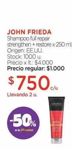 Farmacity John Frieda Shampoo Full Repair Strengthen + Restore x 250ml oferta