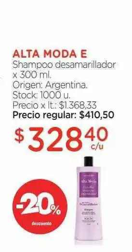 Farmacity Alta Moda E Shampoo Desamarillador x 300ml oferta