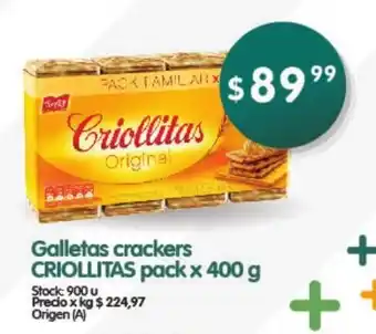Supermercados Buenos Días Criollitas Galletas cracker pack x 400g oferta
