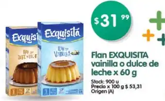 Supermercados Buenos Días Exquisita Flan vainilla o dulce de leche x 60g oferta
