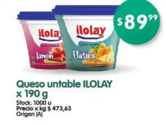 Supermercados Buenos Días Ilolay Queso untable x 190g oferta