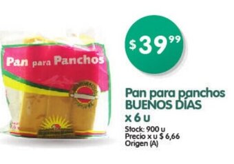 Supermercados Buenos Días Buenos Días Pan para panchos x 6u oferta