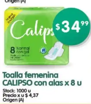 Supermercados Buenos Días Calipso Toalla Femenina con alas x 8 u oferta