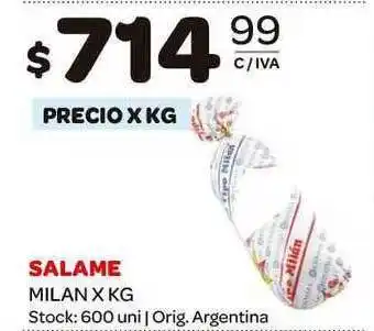 Carrefour Maxi Salame Milan x kg oferta
