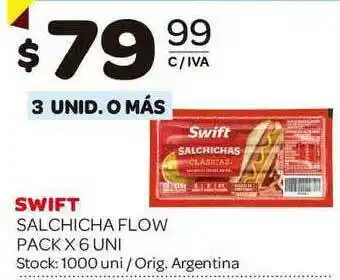 Carrefour Maxi Swift Salchicha Flow Pack x 6 uni oferta