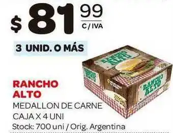 Carrefour Maxi Rancho Alto Medallon De Carne Caja x 4 Uni oferta