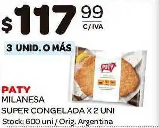 Carrefour Maxi Paty Milanesa Super Congelada x 2 Uni oferta