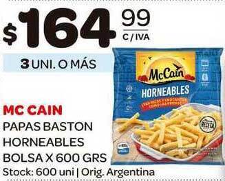 Carrefour Maxi Mc Cain Papas Baston Horneables Bolsa x 600grs oferta