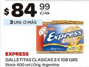 Carrefour Maxi Express Galletitas Clasicas 3 x 108grs oferta