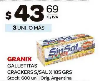 Carrefour Maxi Granix Galletitas Crackers S/sal x 185grs oferta