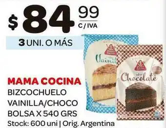 Carrefour Maxi Mama Cocina Bizcochuelo Vainilla/Choco Bolsa x 540grs oferta
