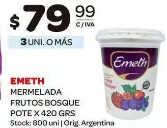 Carrefour Maxi Emeth Mermelada Frutos Bosque Pote x 420grs oferta
