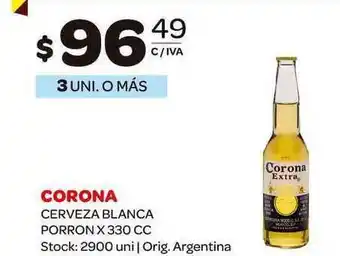 Carrefour Maxi Corona Cerveza Blanca Porron x 330cc oferta